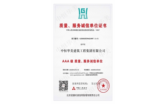 質(zhì)量、服務(wù)誠(chéng)信單位